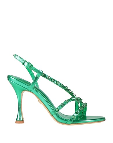 LOLA CRUZ Sandals Green Leather