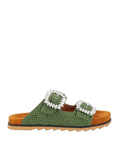BIBI LOU Sandals Military green Textile fibers