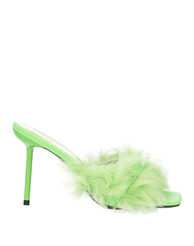 BY FAR Sandals Light green Leather, Lambskin