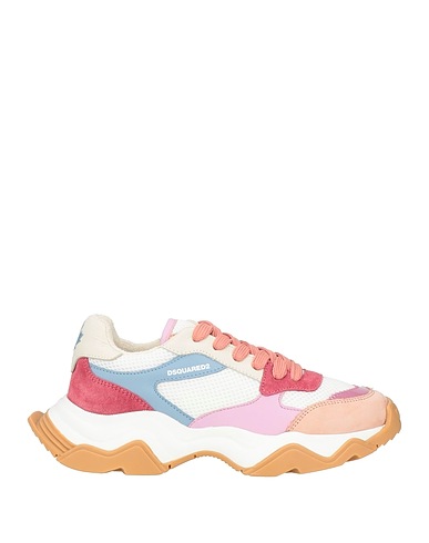 DSQUARED2 Sneakers White Leather, Textile fibers