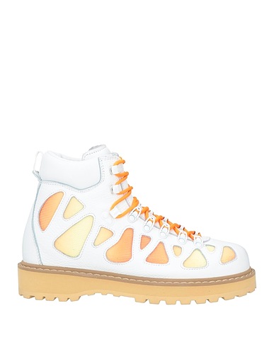 DIEMME Ankle boot Off white Leather, Textile fibers