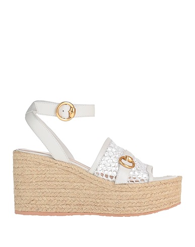 GIANVITO ROSSI Espadrilles White Leather, Textile fibers