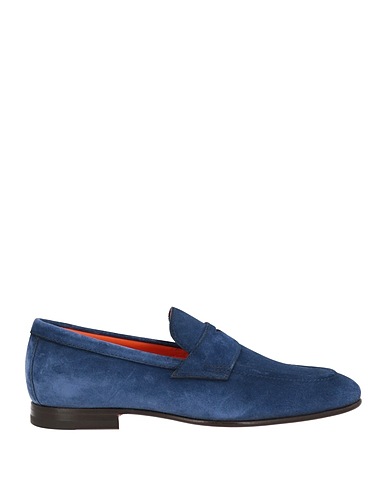 SANTONI Loafers Navy Leather