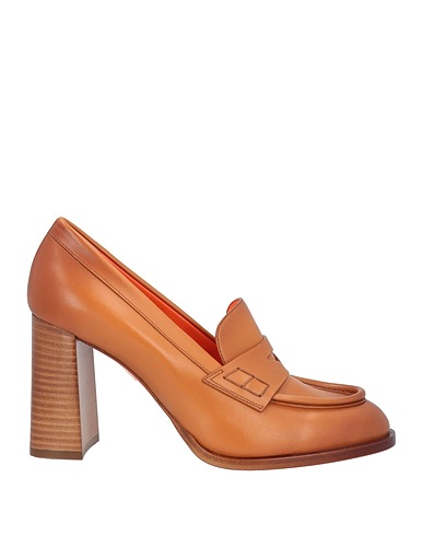 SANTONI Loafers Camel Leather