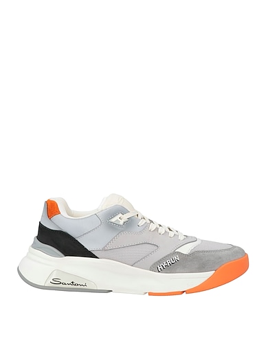 SANTONI Sneakers HY-RUN Grey Textile fibres, Leather