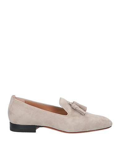 SANTONI Loafers Light grey Leather