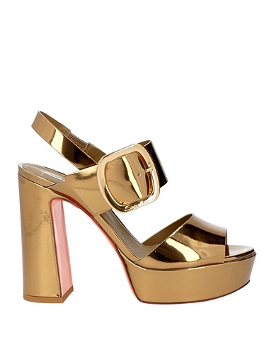 SANTONI Sandals Bronze Textile fibres