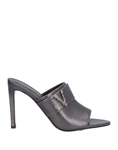 VERSACE Sandals Charcoal Leather