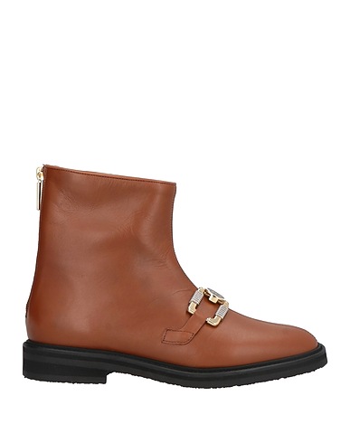 POLLINI Ankle boot Brown Calfskin