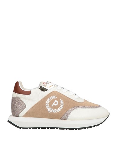 POLLINI Sneakers Ivory Leather, Textile fibres