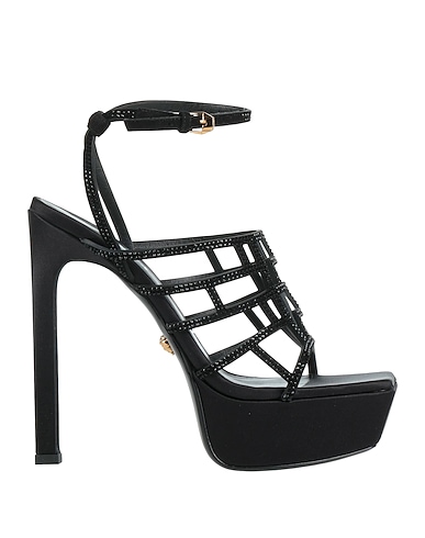 VERSACE Sandals Leather, Textile fibres