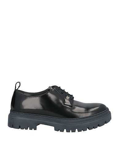 POLLINI Laced shoes Black Leather