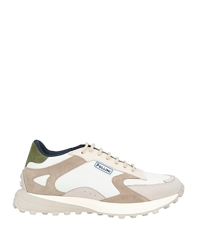 POLLINI Sneakers Ivory Leather, Textile fibers