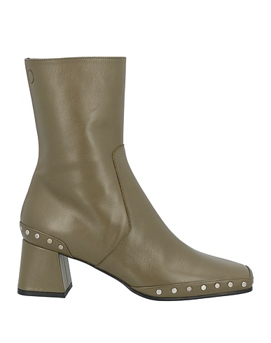 HIGH Ankle boot Military green Leather