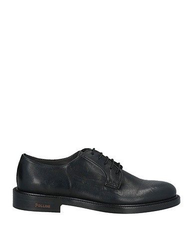 POLLINI Laced shoes Black Leather
