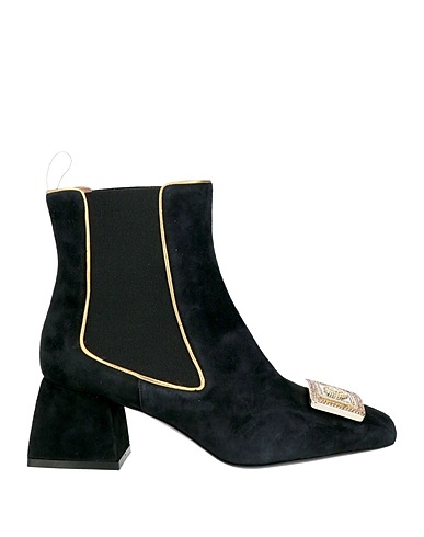 POLLINI Stivaletti Nero Pelle, Fibre elastiche