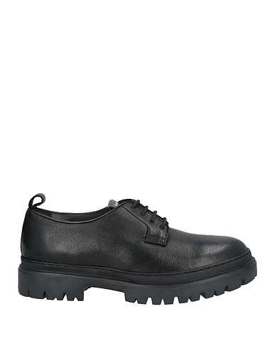 POLLINI Laced shoes NERO Calfskin