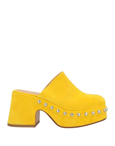 CURIOSITÉ Mules and clogs Yellow Leather
