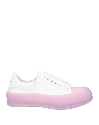 MCQUEEN Sneakers White Textile fibres, Leather, Rubber