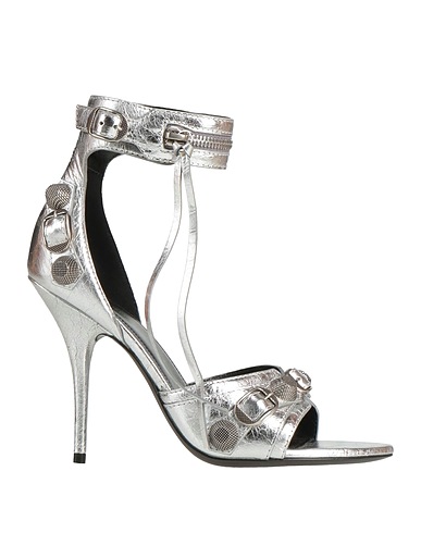 BALENCIAGA Sandals Silver Leather