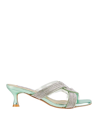 GAI MATTIOLO Sandals Light green Textile fibres