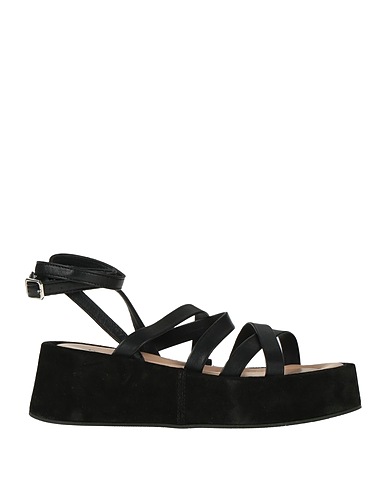 JANET & JANET Sandals Black Leather