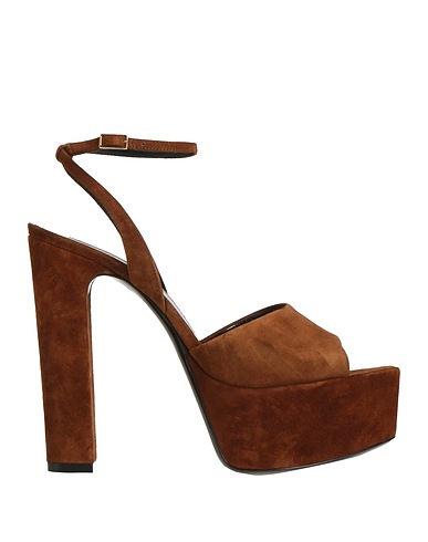 SAINT LAURENT Sandals Brown Leather