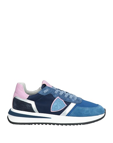 PHILIPPE MODEL Sneakers Navy Leather, Textile fibers