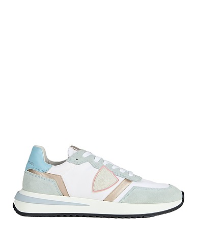 PHILIPPE MODEL Sneakers Sky blue Leather, Textile fibres