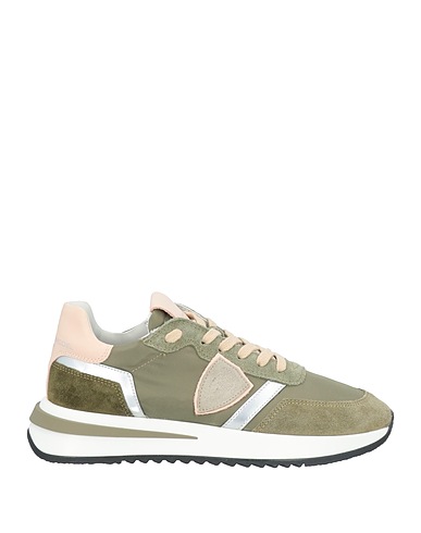 PHILIPPE MODEL Sneakers Verde militare Pelle, Fibre tessili
