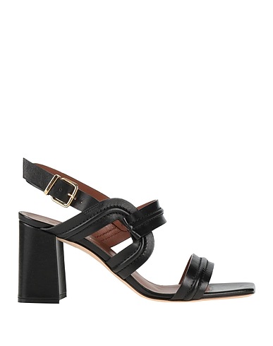 EVALUNA Sandals Black Calfskin