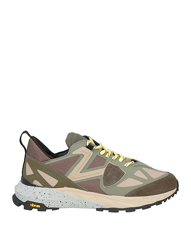 PHILIPPE MODEL Sneakers Verde militare Pelle, Fibre tessili