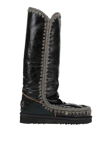 MOU Bottes Noir Cuir de brebis, Laine