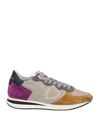 PHILIPPE MODEL Sneakers Khaki Leather, Textile fibres