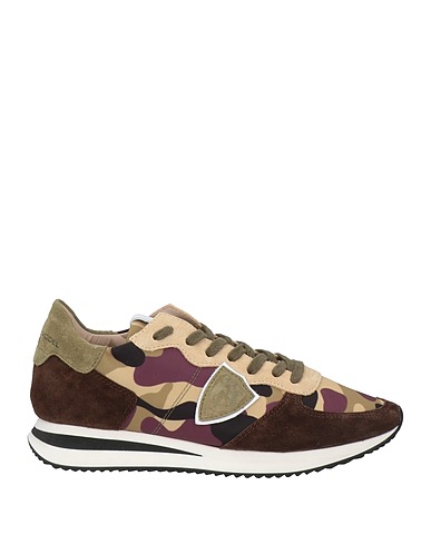 PHILIPPE MODEL Sneakers Military green Leather, Textile fibres