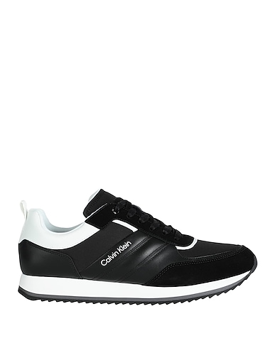 CALVIN KLEIN Sneakers Black Leather, Textile fibres