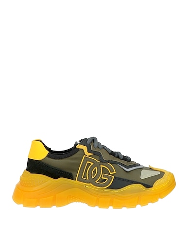 DOLCE&GABBANA Sneakers Military green 87% Viscose, 9% Calfskin, 4% Polyamide