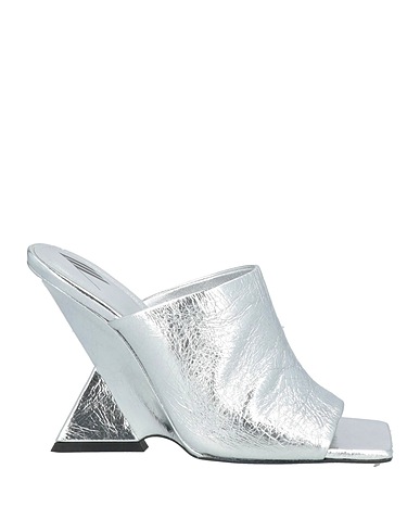 THE ATTICO Sandals Silver Leather