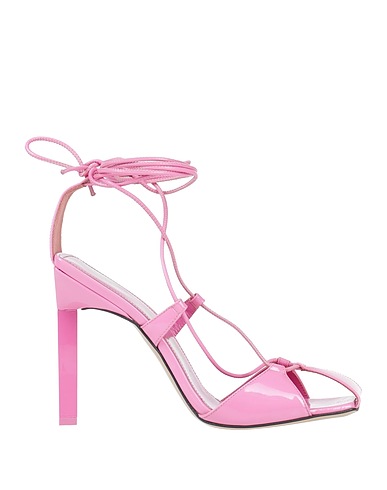 THE ATTICO Sandals Pink Textile fibers, Leather