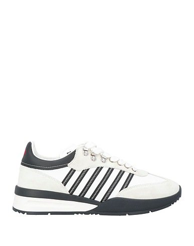 DSQUARED2 Sneakers White Calfskin, Textile fibres