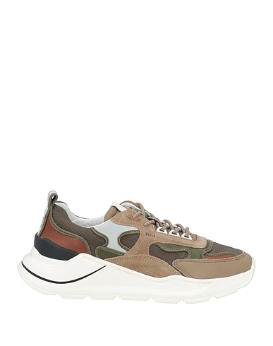 D.A.T.E. Sneakers Military green Leather, Textile fibers