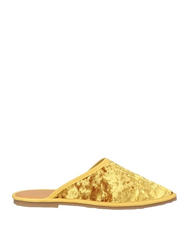 FOGLIETTI Mules and clogs Mustard Textile fibers