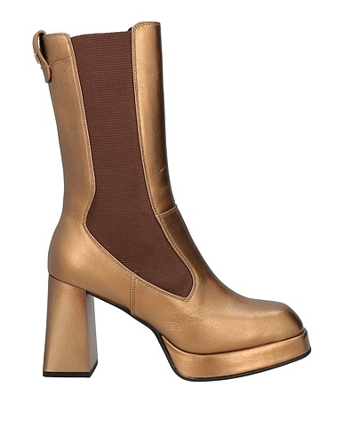 MANUFACTURE D'ESSAI Ankle boot Platinum Leather, Textile fibres