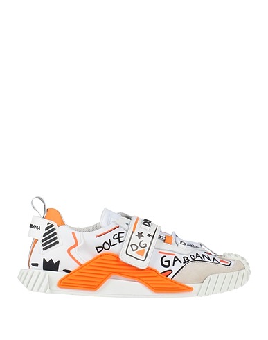 DOLCE&GABBANA Sneakers White 45% Calfskin, 41% Polyamide, 14% Elastane