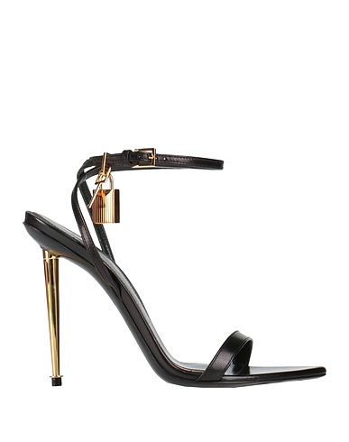 TOM FORD Sandals Black Goat skin, Zamak, Brass