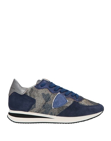 PHILIPPE MODEL Sneakers Navy blue Leather, Textile fibres