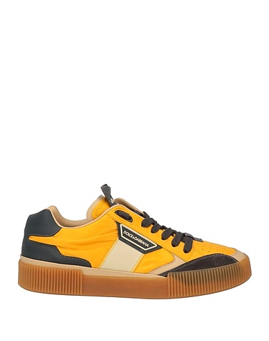 DOLCE&GABBANA Sneakers Yellow Leather, Textile fibers