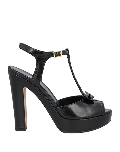 SILVIA ROSSINI Sandals Black Goat skin