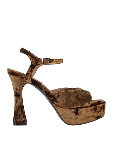 BIBI LOU Sandals Khaki Textile fibers