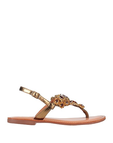 WOZ? Infradito Bronzo Pelle, Fibre tessili